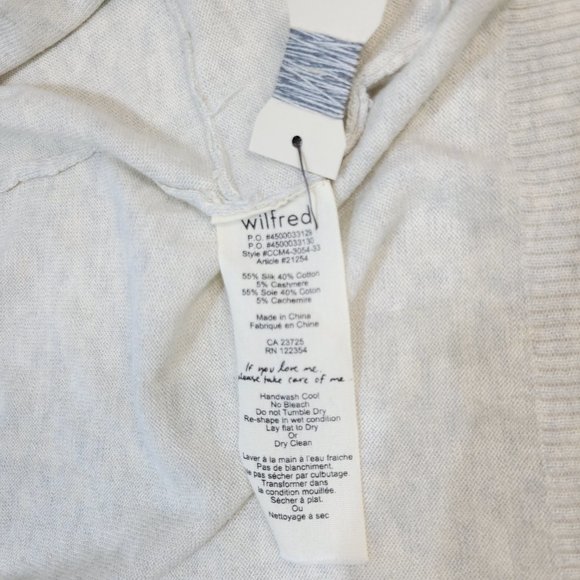 Wilfred Silk and Cashmere Women's Cardigan Light Grey/Black - Small - Picture 4 of 6